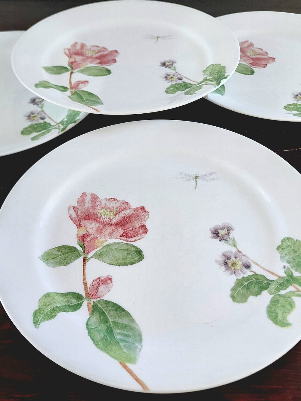 Corelle Impressions Camellia Dinner Plates 10.25" - Set of 4 (Discontinued)